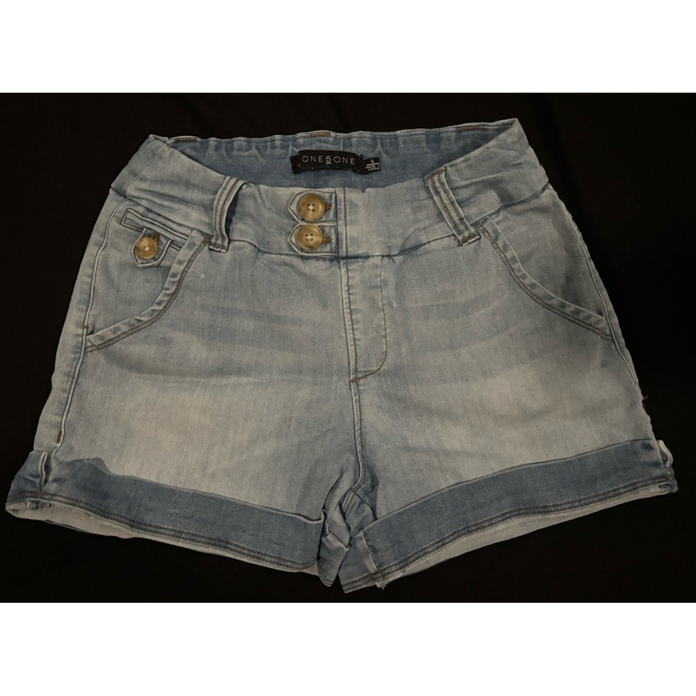 One Five One Light Blue Jean Shorts Womens Size Small Mom Style Denim